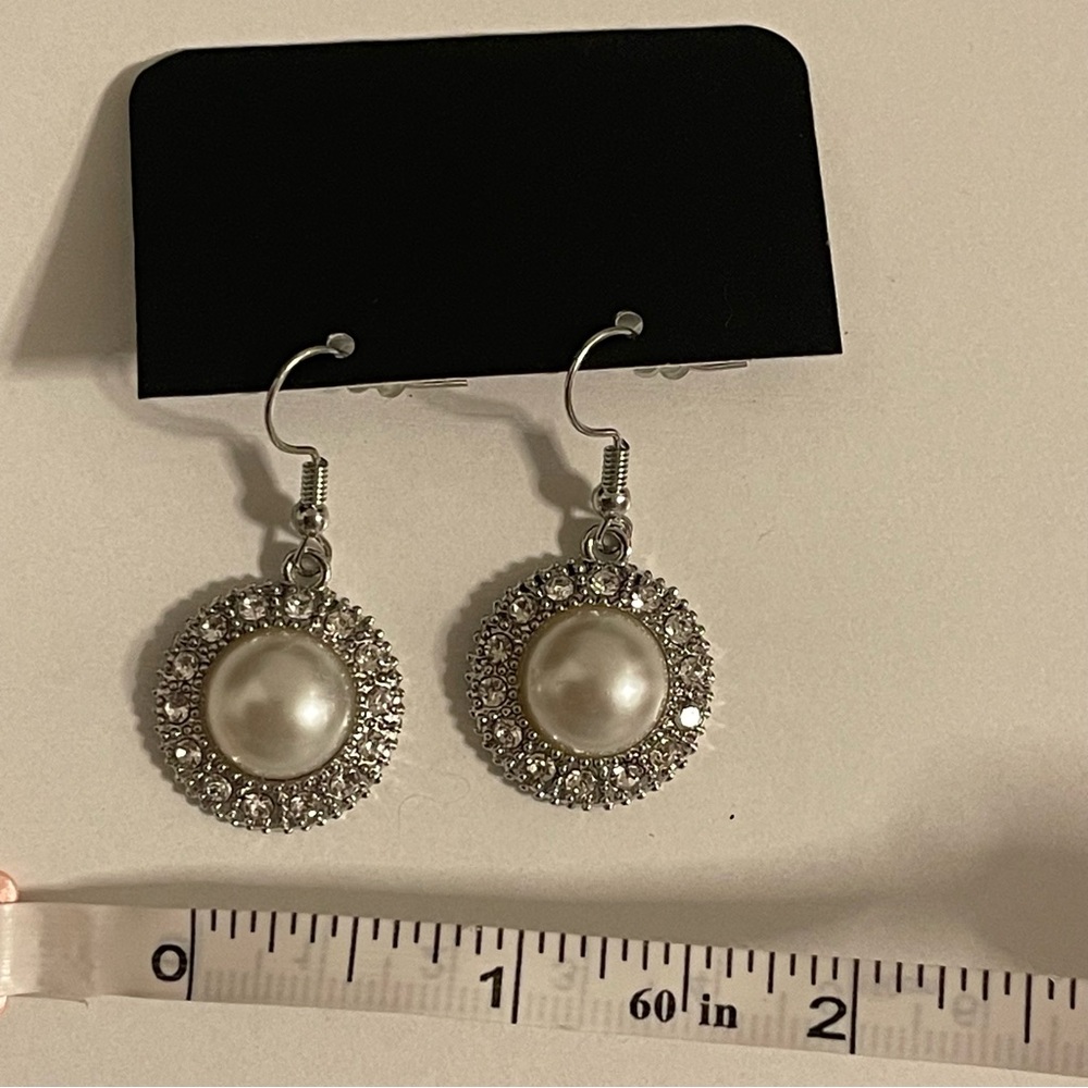 Elegant Silver and White Pearl Earrings